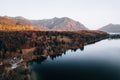 Aerial Photo of Lake Walchensee, behind Jochberg, Upper Bavaria, Germany Europe