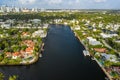 Aerial photo Las Olas Isles waterfront luxury homes Royalty Free Stock Photo