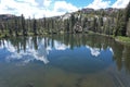 Aerial photo of Little bear lake at Eureka Plumas Forest, Lake Basin, California