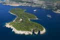 Aerial photo of Lokrum island near Dubrovnik Royalty Free Stock Photo