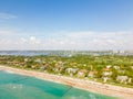 Aerial photo luxury beachfront homes in Palm Beach FL Royalty Free Stock Photo