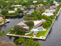 Aerial photo of a luxury modern house in Fort Lauderdale Florida