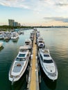 Aerial photo luxury yachts at the Haulover Park Marina Royalty Free Stock Photo