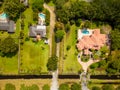 Aerial photo mansions in Southwest Ranches neighborhood Florida USA Royalty Free Stock Photo