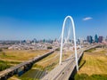 Aerial photo Margaret Hunt Hill Bridge Dallas Texas Royalty Free Stock Photo