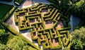 Aerial photo of the Maze at Carnfunnock Park Larne County Antrim Coast Northern Ireland Royalty Free Stock Photo
