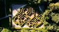 Aerial photo of the Maze at Carnfunnock Park Larne County Antrim Coast Northern Ireland Royalty Free Stock Photo