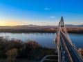 Aerial photo of Megyeri bridge in Budapest