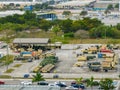 Aerial photo military vehicle compound