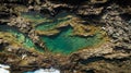 Aerial photo of natural pools in Tenerife, Canary Islands.