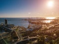 Aerial photo of Odessa Ukraine port.