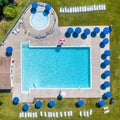 Aerial photo of outdoor public pool Royalty Free Stock Photo