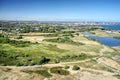 Aerial photo over Gilkicker Lagoon and Gosport and Stokes Bay Golf Course Royalty Free Stock Photo