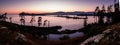 Aerial photo, peaceful ocean sunset, Whiffen Spit, Sooke, Vancouver Island Royalty Free Stock Photo