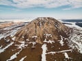 Aerial Photo of a pearl Bashkortostan - Toratau, Tra-Tau winter season. Royalty Free Stock Photo