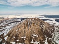 Aerial Photo of a pearl Bashkortostan - Toratau, Tra-Tau winter season. Royalty Free Stock Photo