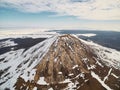 Aerial Photo of a pearl Bashkortostan - Toratau, Tra-Tau winter season. Royalty Free Stock Photo