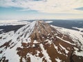 Aerial Photo of a pearl Bashkortostan - Toratau, Tra-Tau winter season. Royalty Free Stock Photo