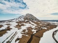 Aerial Photo of a pearl Bashkortostan - Toratau, Tra-Tau winter season. Royalty Free Stock Photo