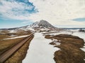 Aerial Photo of a pearl Bashkortostan - Toratau, Tra-Tau winter season. Royalty Free Stock Photo