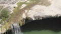 An aerial video of waterfalls at Zarecki krov, Pazin, Istria, Croatia