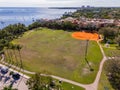 Aerial photo print Peacock Park Coconut Grove Miami FL 2024 Royalty Free Stock Photo