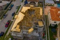 Aerial photo of rooftop construction at a luxury concrete home