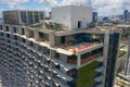 Aerial photo of a rooftop construction site