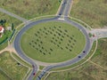 Aerial photo of a roundabout Royalty Free Stock Photo