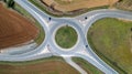 Aerial photo of a roundabout in Le Langon Royalty Free Stock Photo