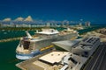 Aerial photo Royal Caribbean Symphony of the Seas at Port of Miami FL Royalty Free Stock Photo