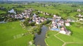 Aerial photo of summer rural ecological pastoral scenery in xuancheng city, anhui province, China