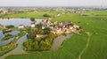 Aerial photo of rural summer pastoral scenery in langxi county, xuancheng city, anhui province, China