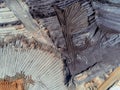 Aerial photo of Sandy Textures in open coal mining pit Gartzweiler Royalty Free Stock Photo