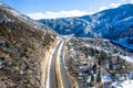 Aerial view scenic highway 70 on Glenwood Springs Colorado Royalty Free Stock Photo
