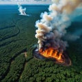 Aerial photo shows the ecological disaster forest