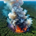 Aerial photo shows the ecological disaster forest