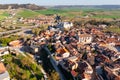 Aerial photo of Simancas with view of residential buildings and castle