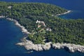Aerial photo of Lokrum island near Dubrovnik Royalty Free Stock Photo