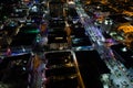Aerial night scene South Beach Miami Florida Royalty Free Stock Photo