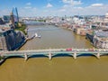 Aerial photo Southwark Bridge London UK Royalty Free Stock Photo