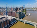 Aerial photo Southwark Bridge London UK and city architecture Royalty Free Stock Photo