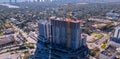 Aerial photo stages the new Hollywood Bread Building under construction Royalty Free Stock Photo