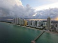 Aerial photo of Sunny Isles Beach and pier Royalty Free Stock Photo