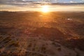 Aerial photo. Morning in vaste wilderness without people. Royalty Free Stock Photo