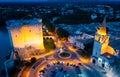 Aerial photo of Tarascon Castle in evening Royalty Free Stock Photo