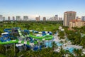 Aerial photo Tidal Cove Waterpark Aventura Florida USA Turnberry Resort Royalty Free Stock Photo