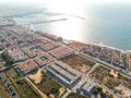 Aerial photo of Torrevieja cityscape during sunrise. Costa Blanca, Spain Royalty Free Stock Photo