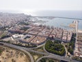 Aerial photo of Torrevieja cityscape during sunrise. Costa Blanca, Spain Royalty Free Stock Photo