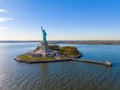 Aerial photo tour to the Statue of Liberty New York. This is a top destination when visiting the USA Royalty Free Stock Photo